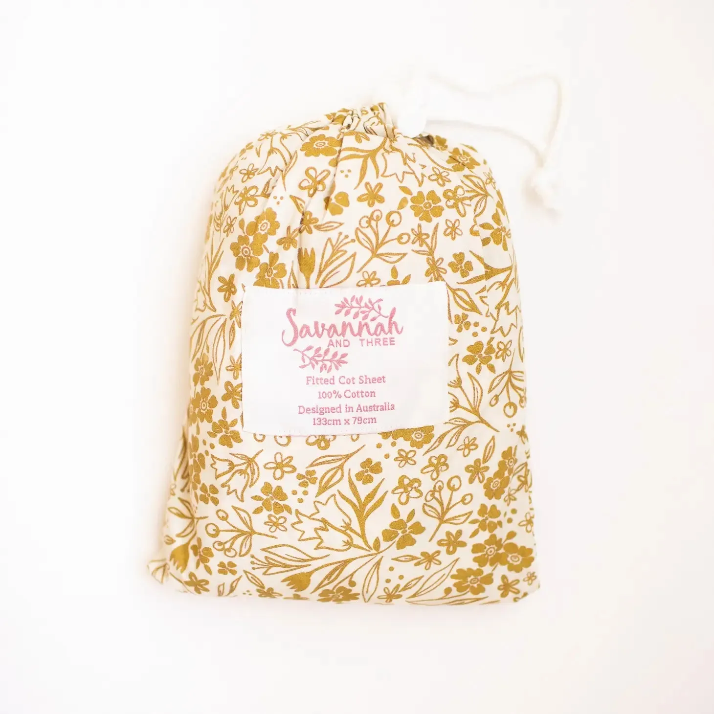 Gold Vine Fitted Cot Sheet