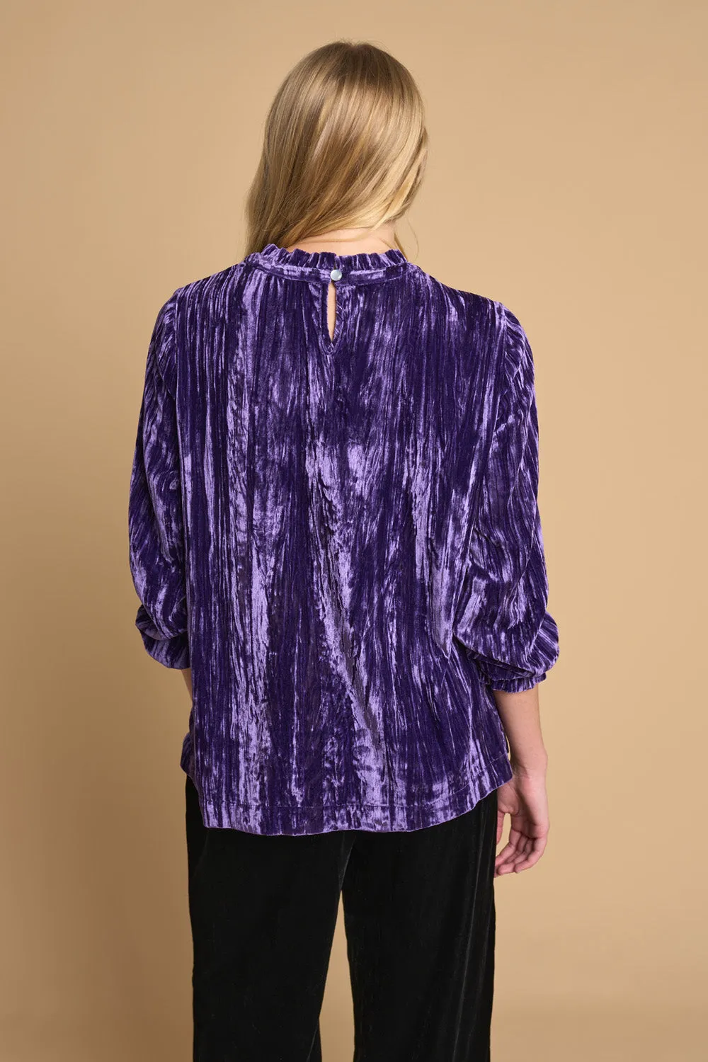 High Neck Velvet Top