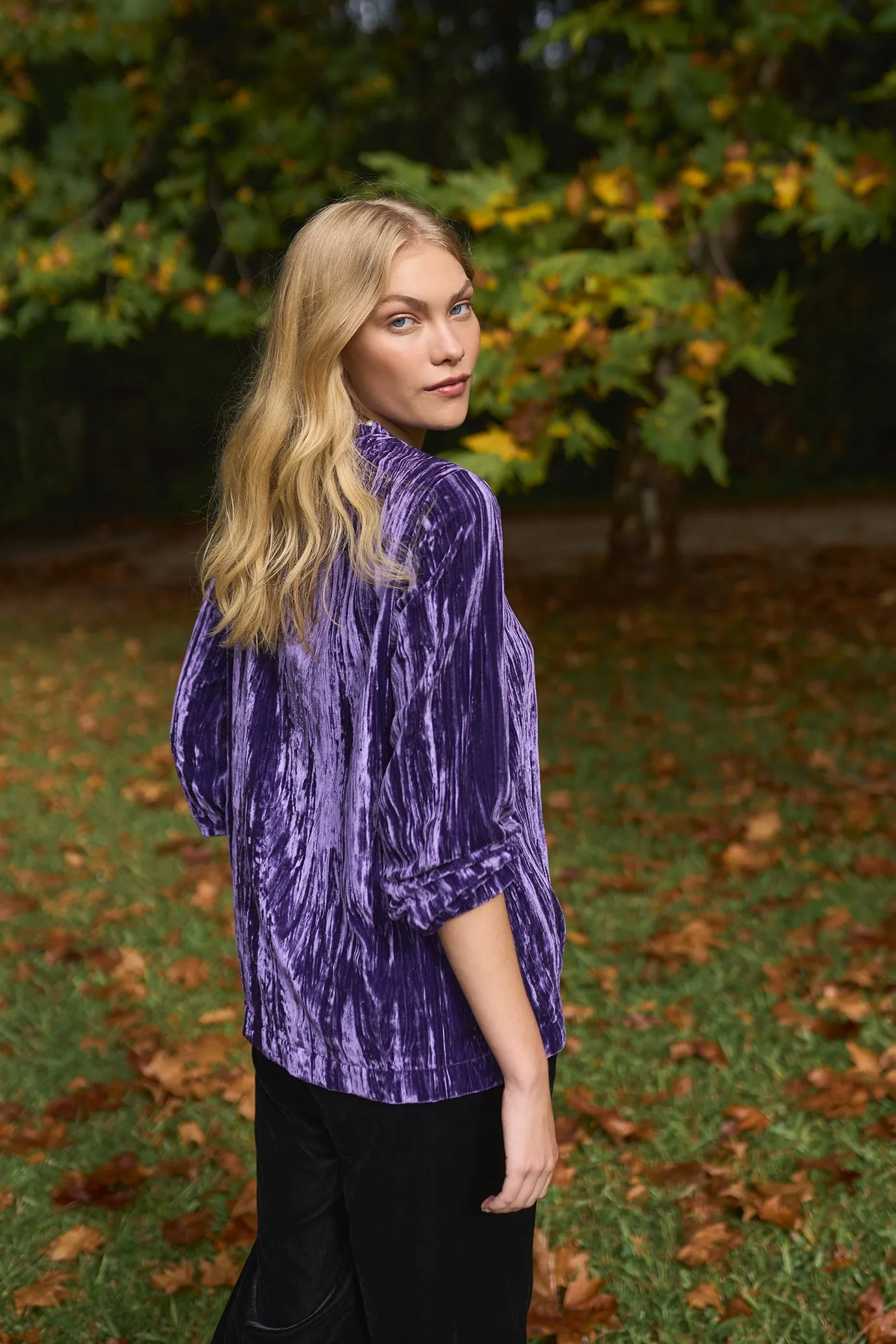 High Neck Velvet Top