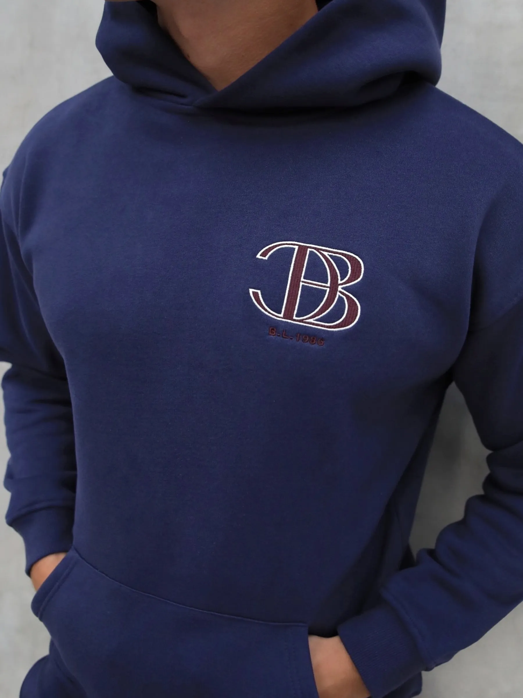 Initial Relaxed Hoodie - Dark Navy