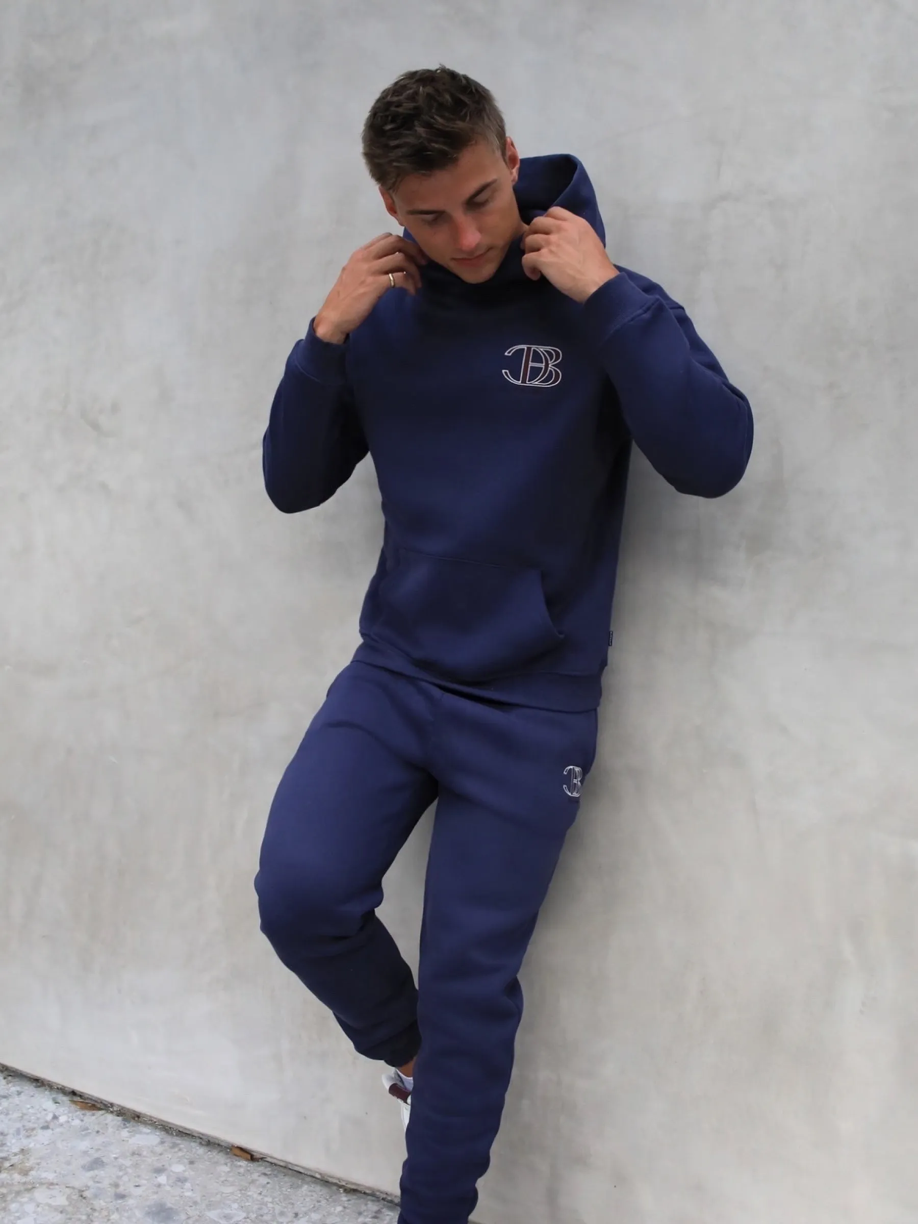 Initial Relaxed Hoodie - Dark Navy