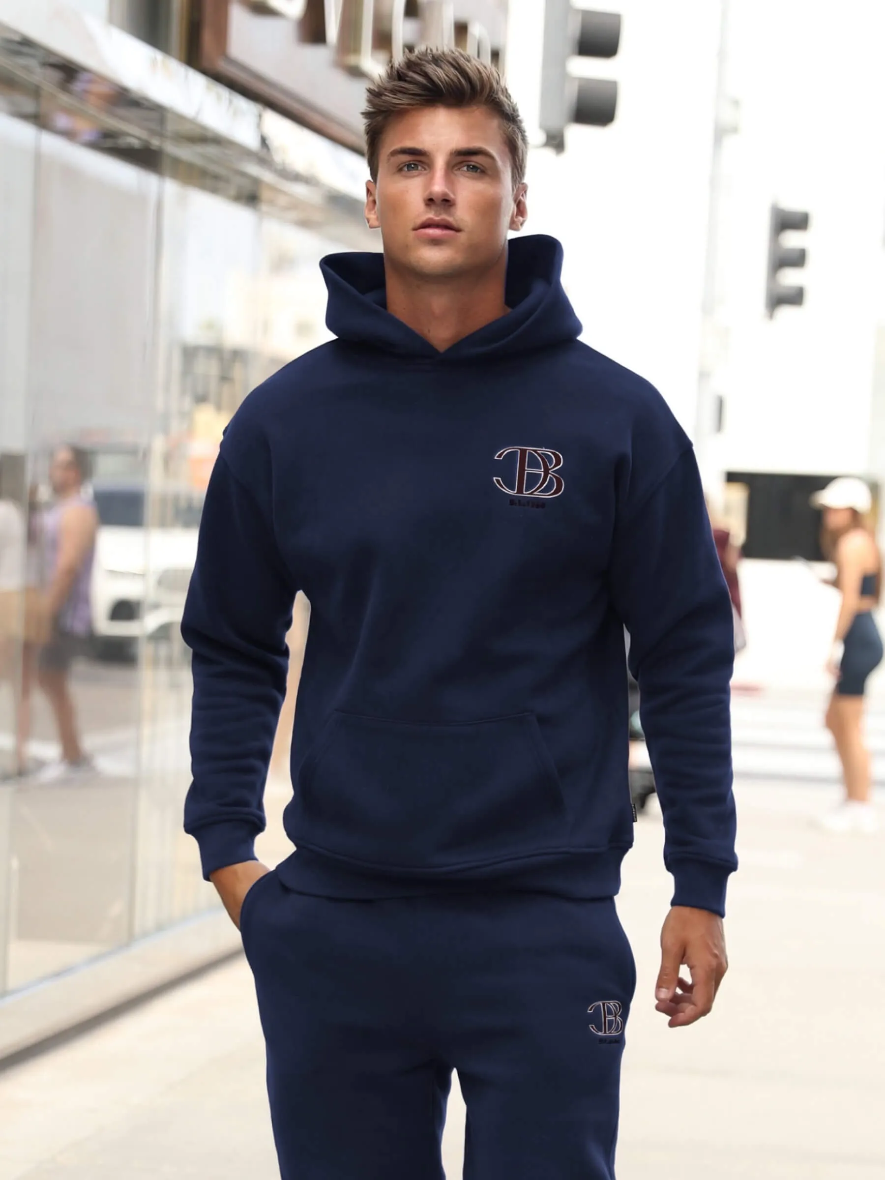 Initial Relaxed Hoodie - Dark Navy