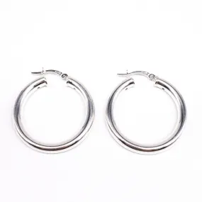 Medium Silver Bold Hoops