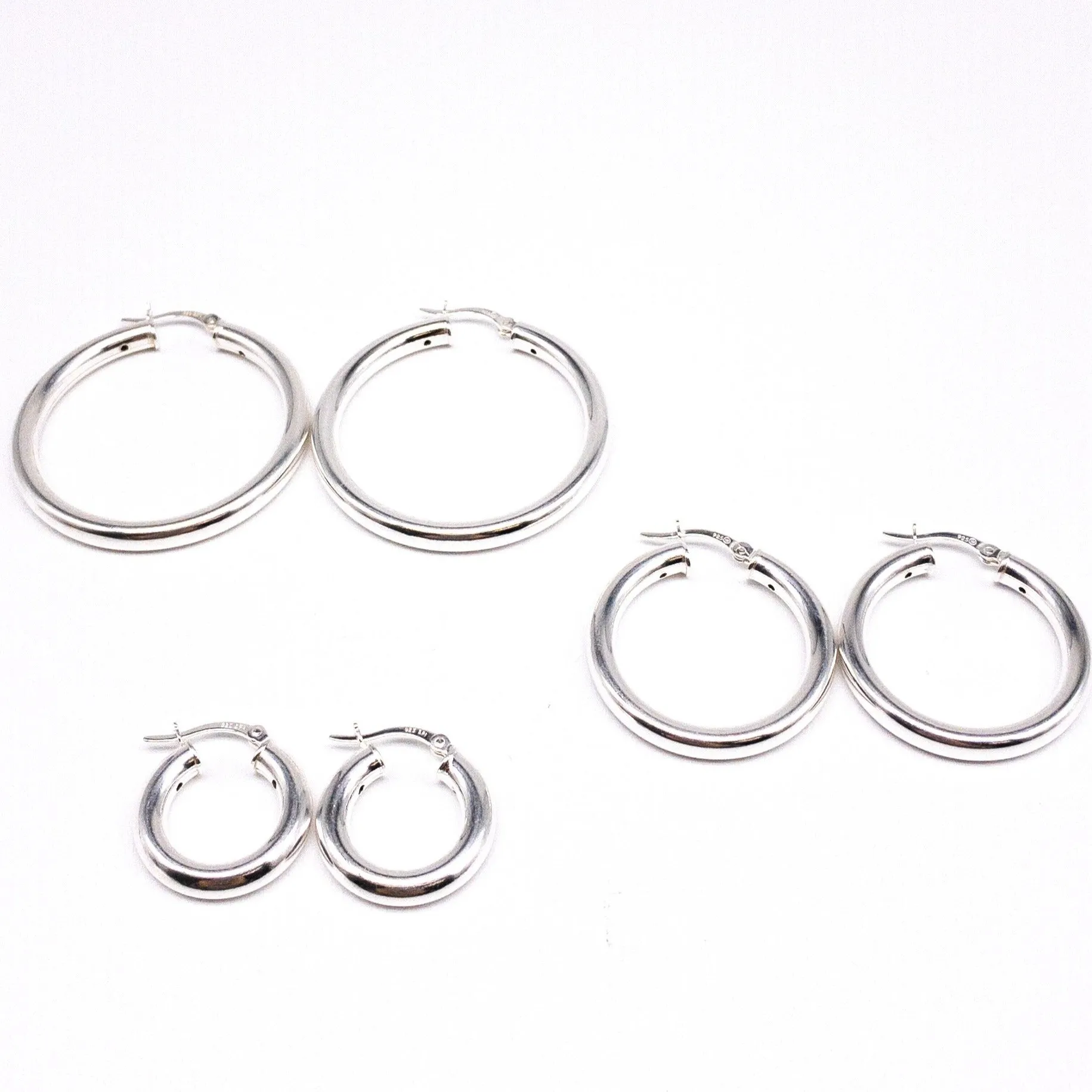 Medium Silver Bold Hoops