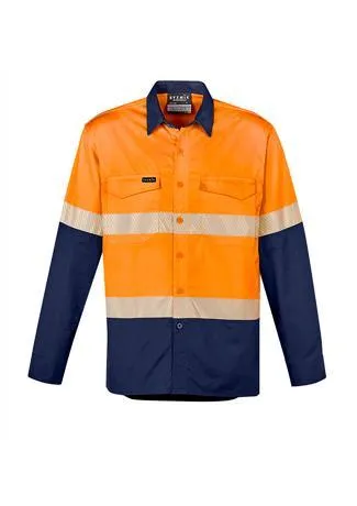 Mens Rugged Cooling Hi Vis Segmented Tape L/S Shirt