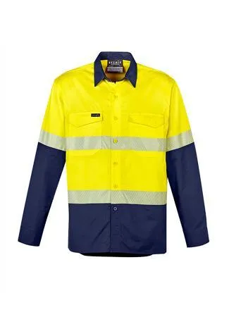 Mens Rugged Cooling Hi Vis Segmented Tape L/S Shirt