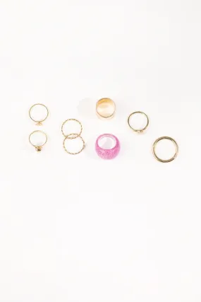 METALLIC BOLD RING SET