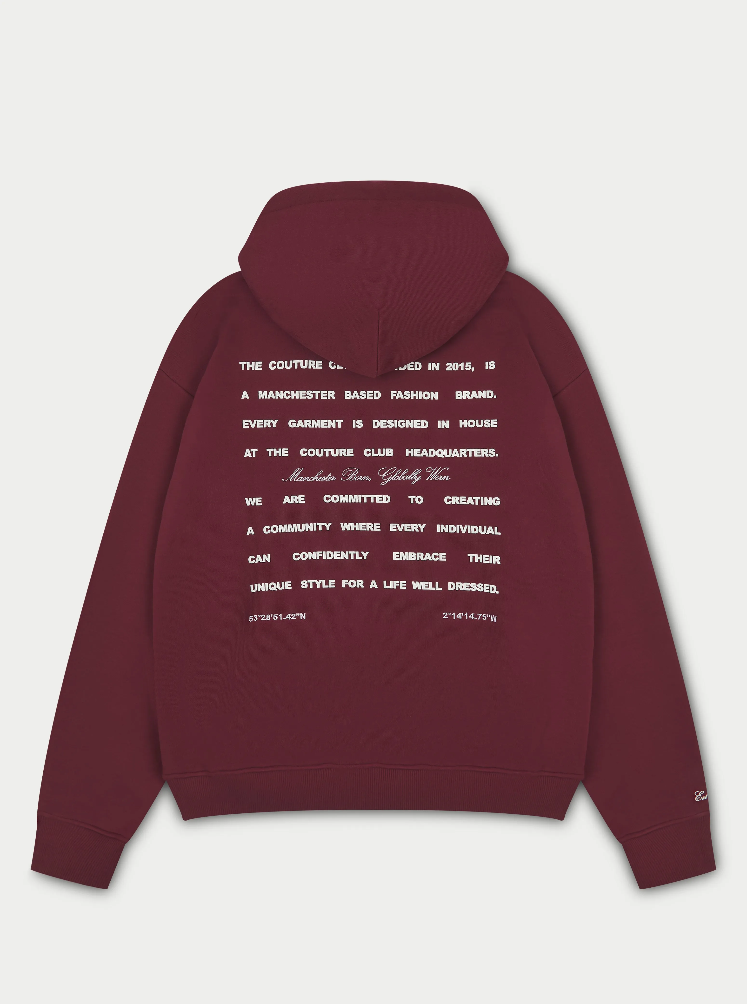 MISSION STATEMENT RELAXED HOODIE - BURGUNDY