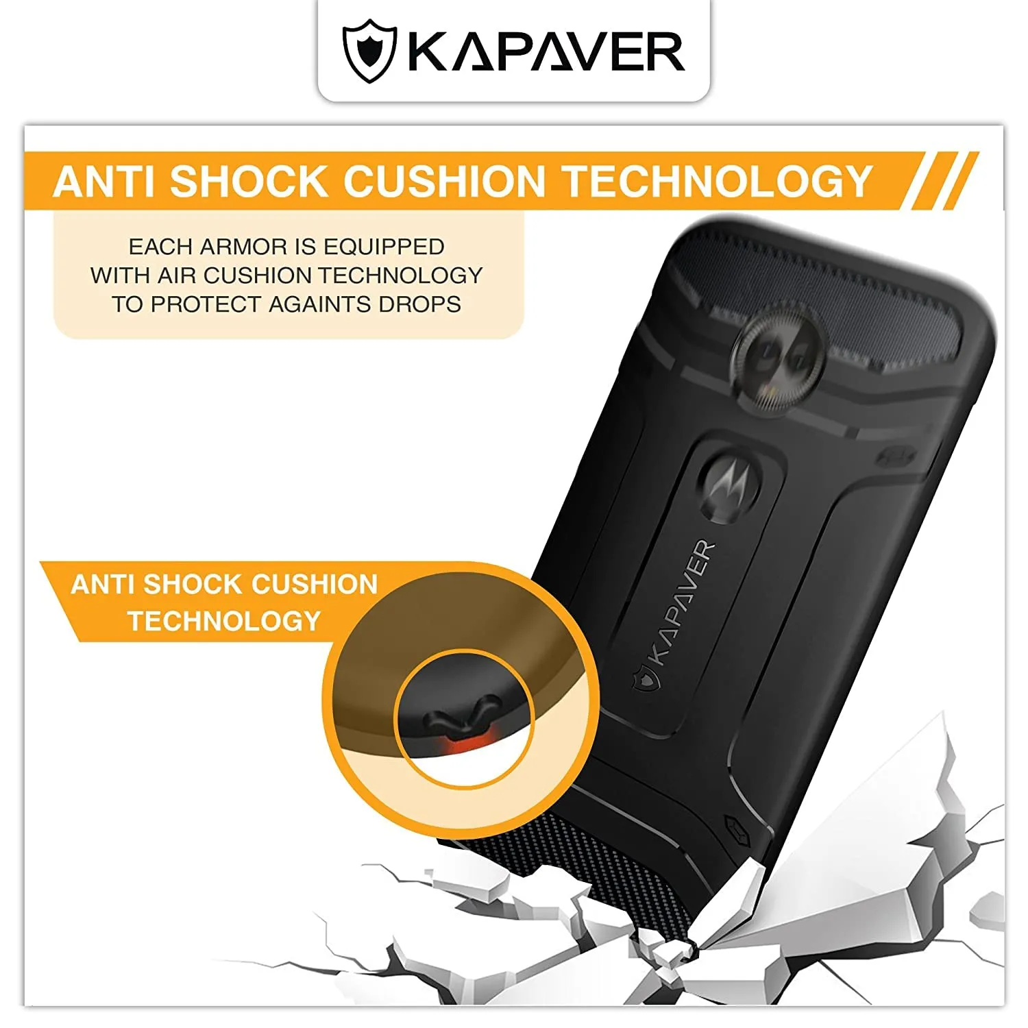 Moto G6 Plus Back Cover Case | Rugged - Black