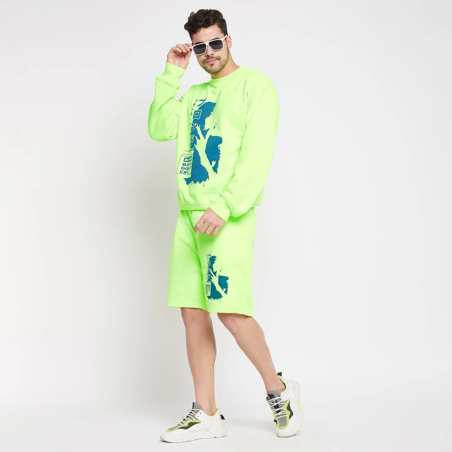 Neon Relaxed Fit Graphic Shorts