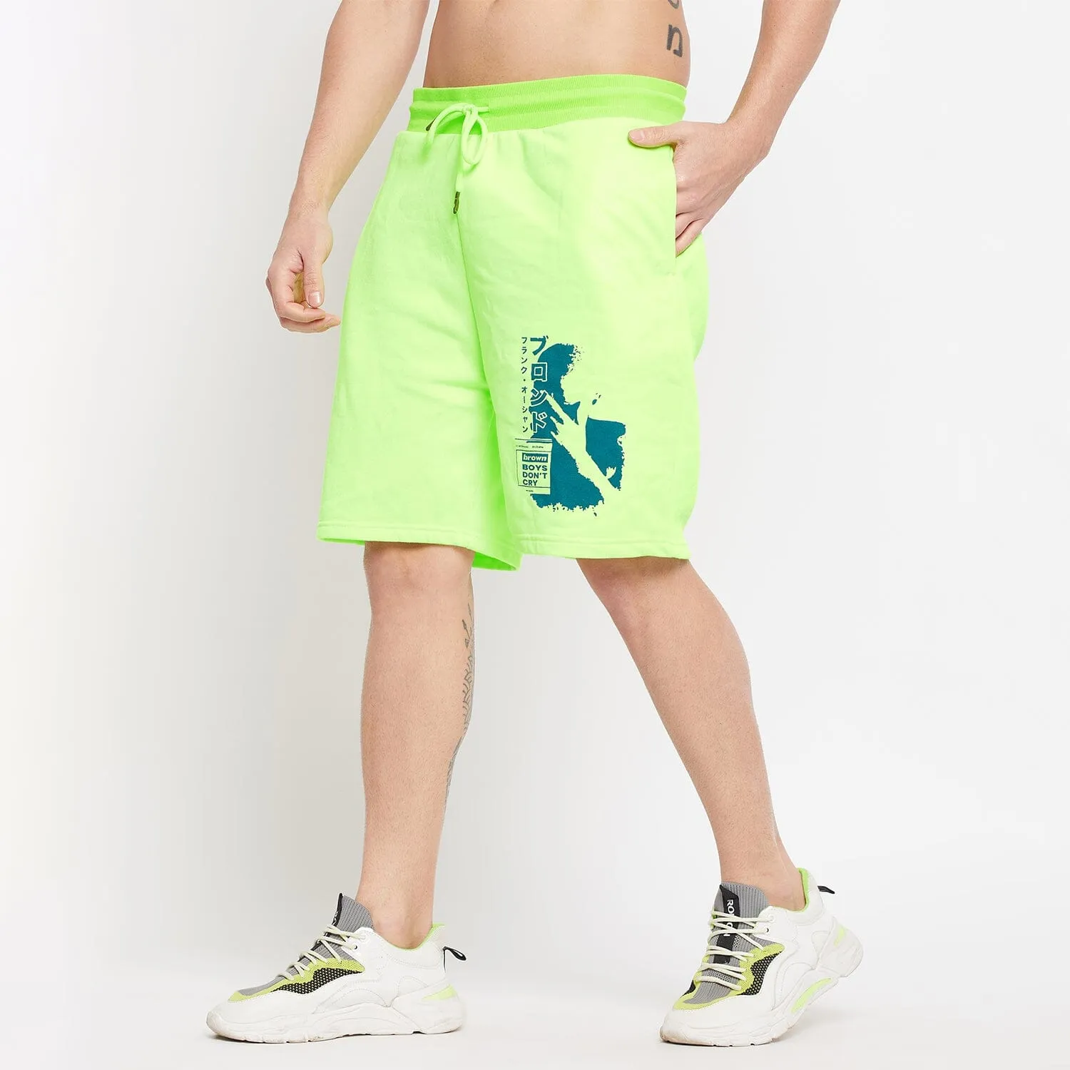 Neon Relaxed Fit Graphic Shorts