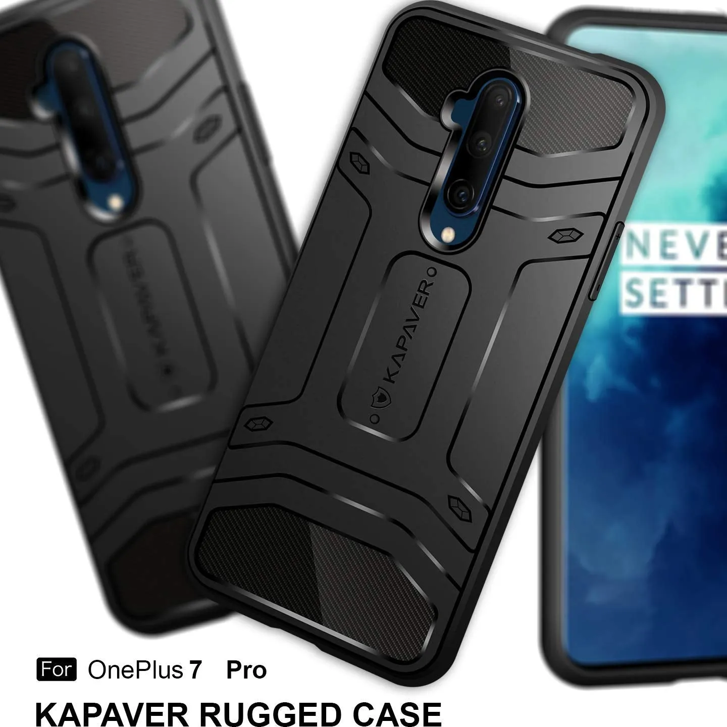 OnePlus 7 Pro Back Cover Case | Rugged - Black