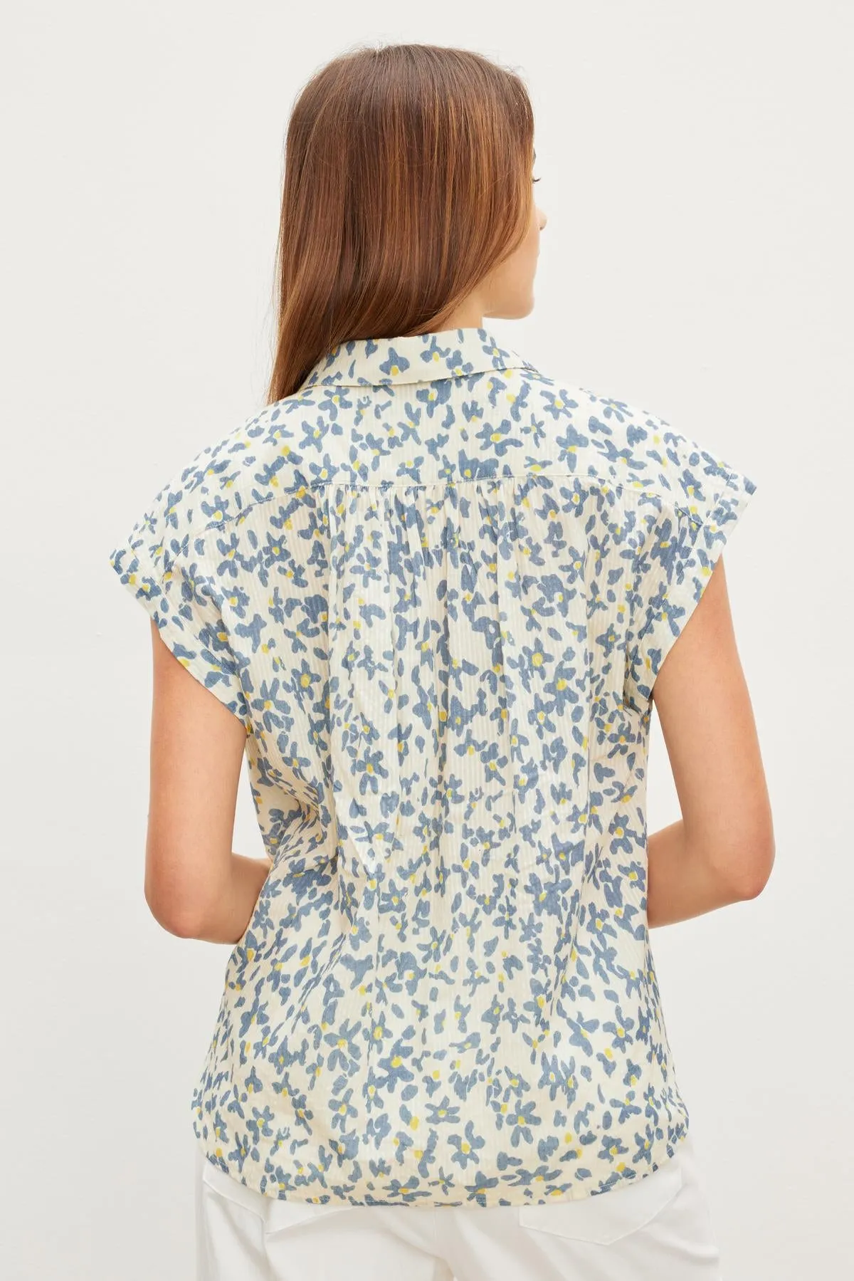 PAULETTE BUTTON-UP FLORAL SHIRT - VELVET