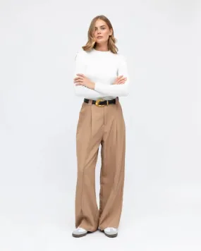 Relaxed Fit Seamed Pant Taupe