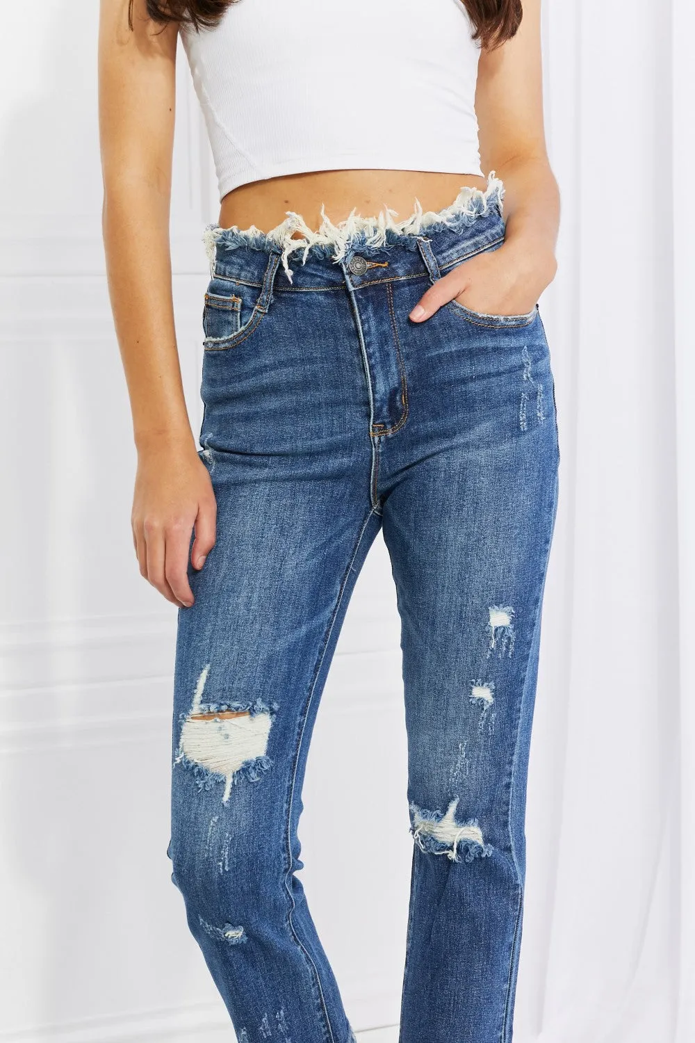 RISEN Undone Chic Straight Leg Jeans