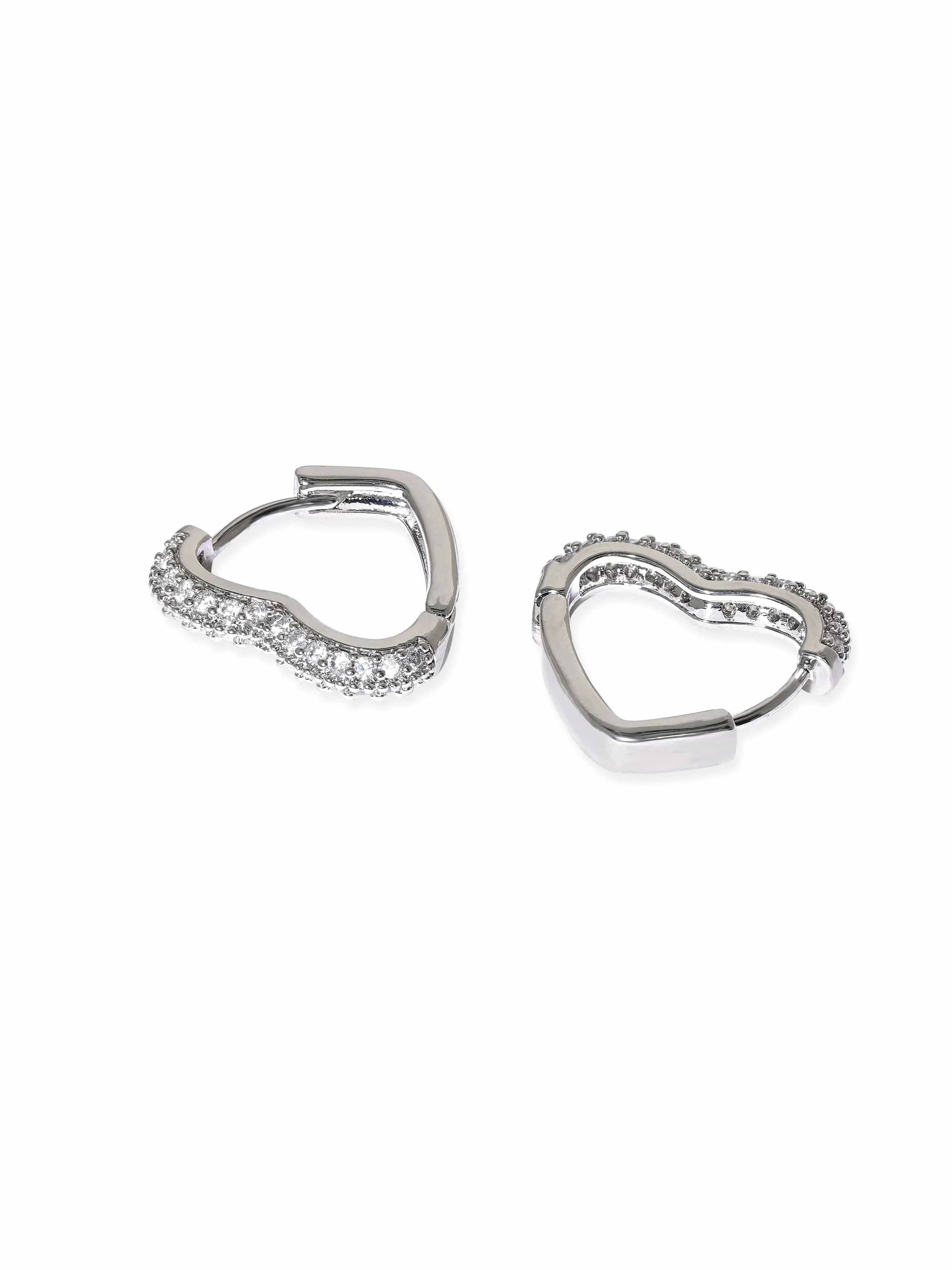 Rubans Voguish Simply Silver Sleek Huggie Hoop Earrings