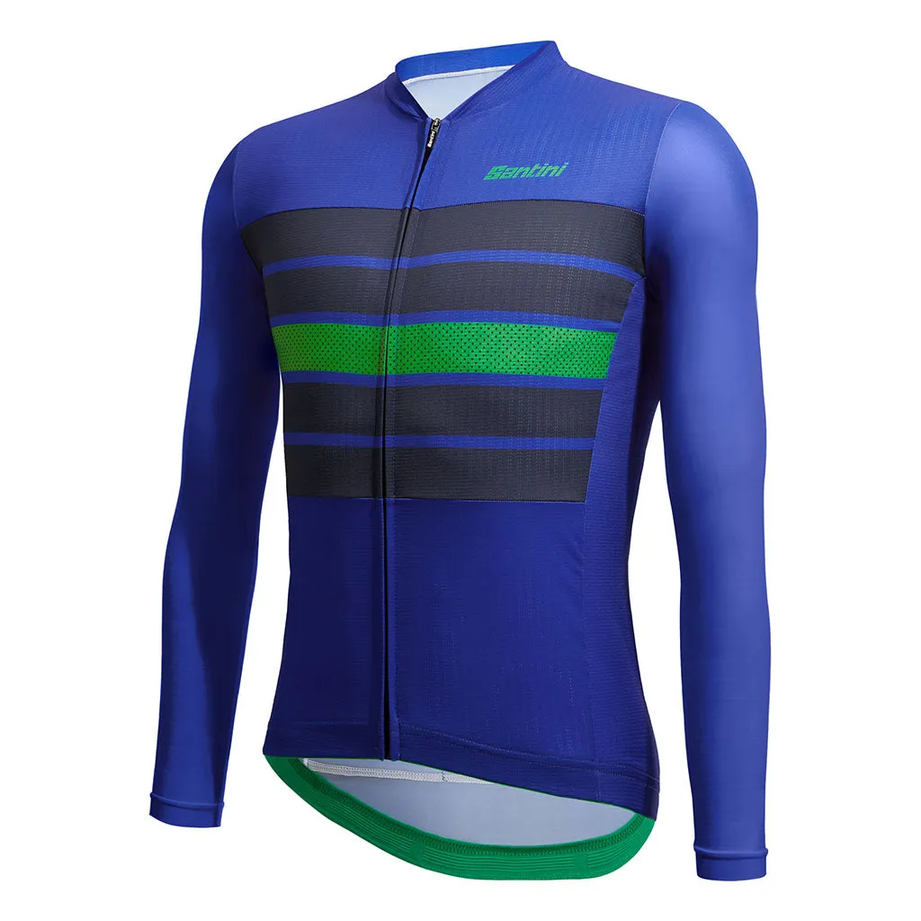 Santini Eco Sleek Bengal Long Sleeve Jersey - Blue