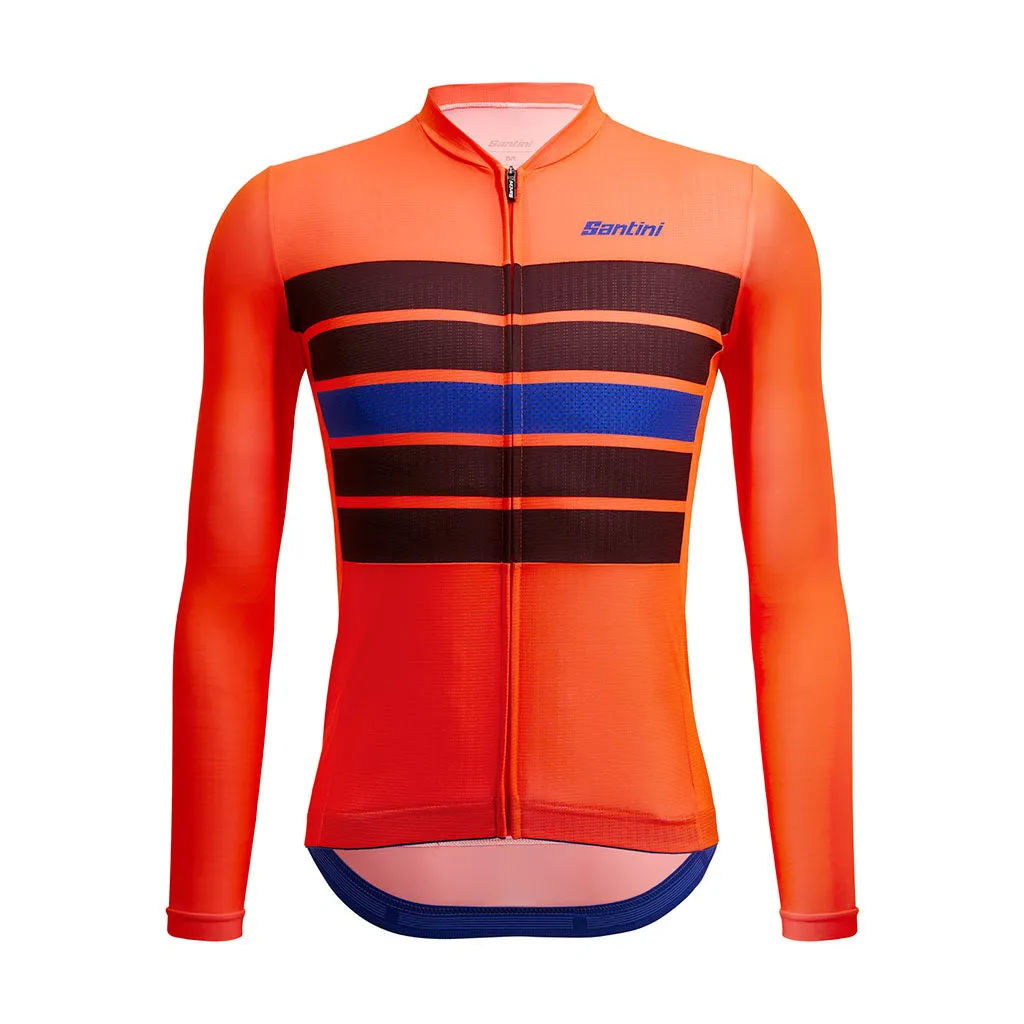 Santini Eco Sleek Bengal Long Sleeve Jersey - Orange