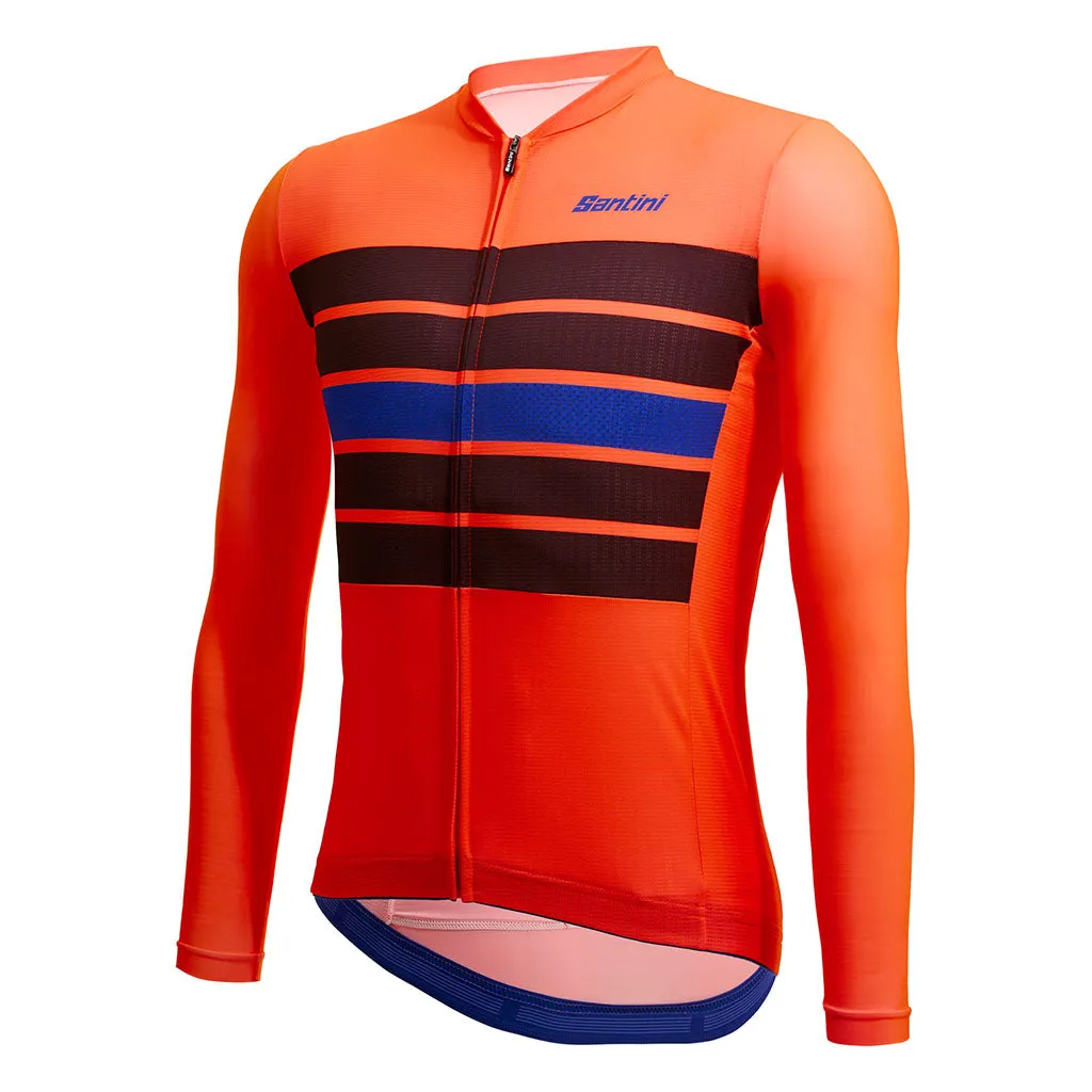 Santini Eco Sleek Bengal Long Sleeve Jersey - Orange