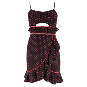 Self-Portrait Cut-Out Detail Polka-Dot Dress. Size 10UK