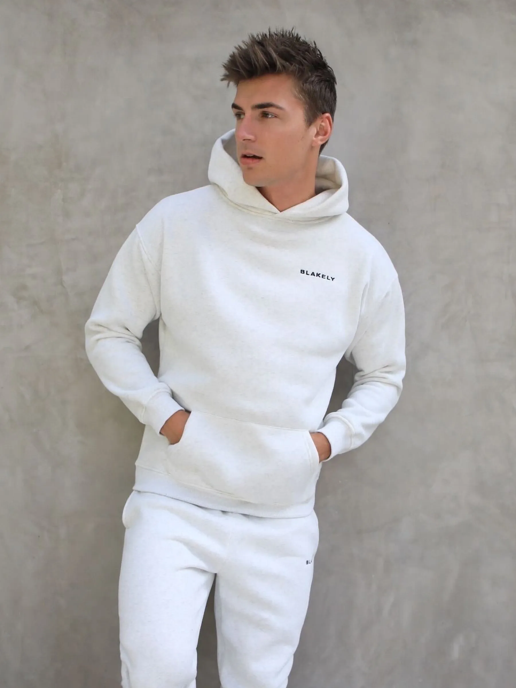 Series Relaxed Hoodie - Marl White