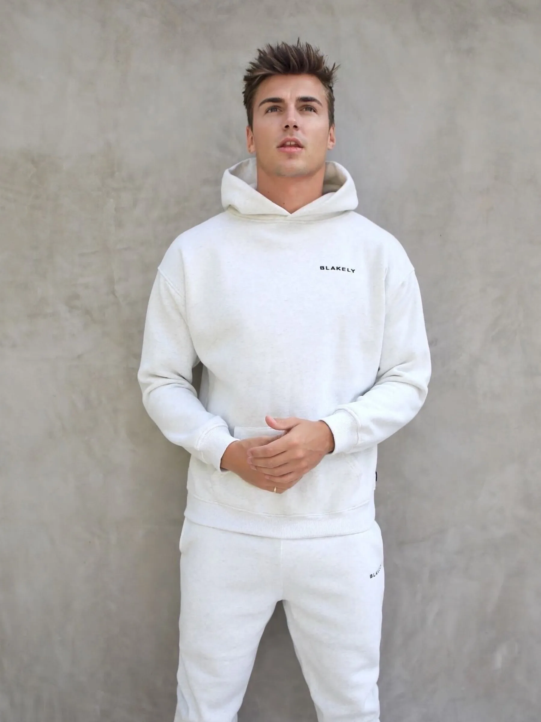 Series Relaxed Hoodie - Marl White