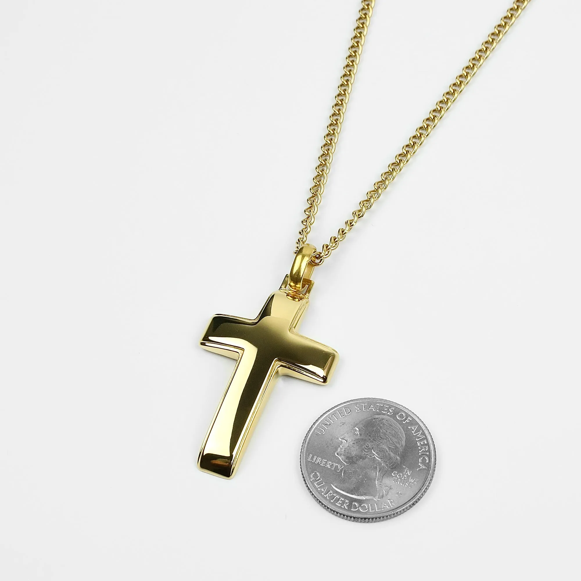 Sleek Cross Necklace - Gold