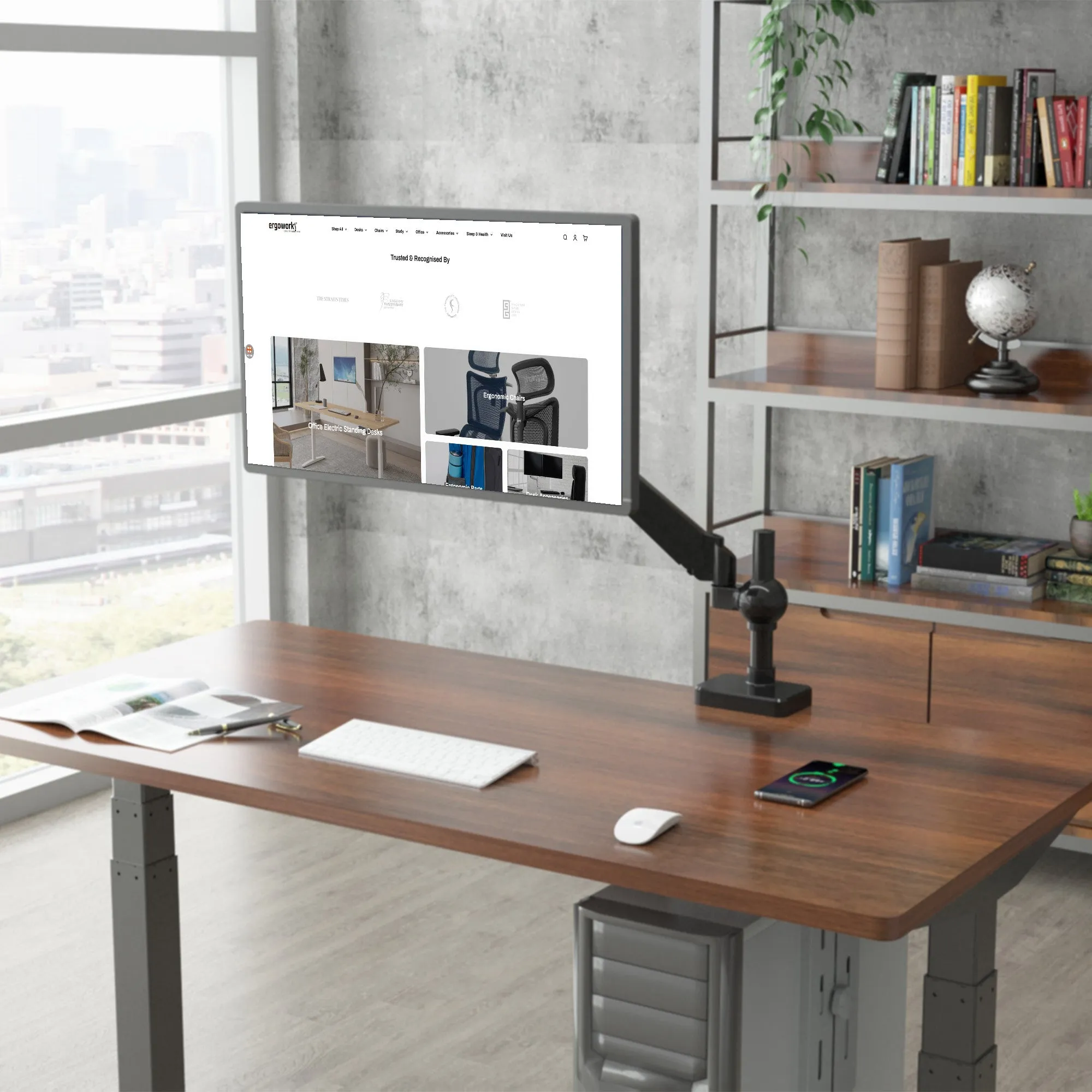 Sleek Desk Mount Single Monitor Arm