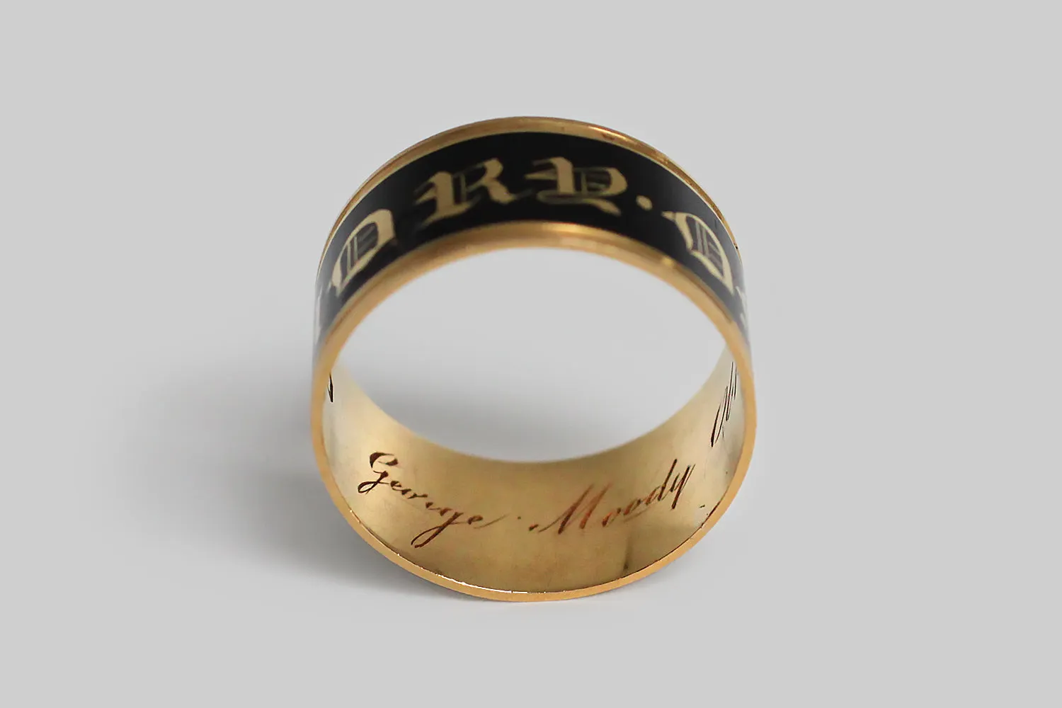 Sleek Georgian Enamel Mourning Band