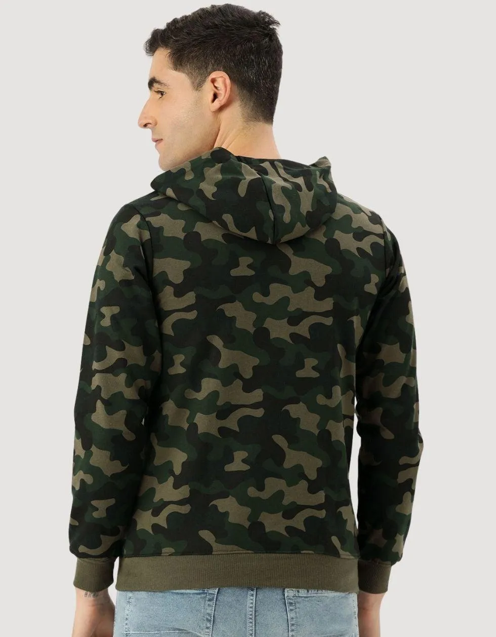 Sleek Jungle Style: Dark Camouflage Pullover