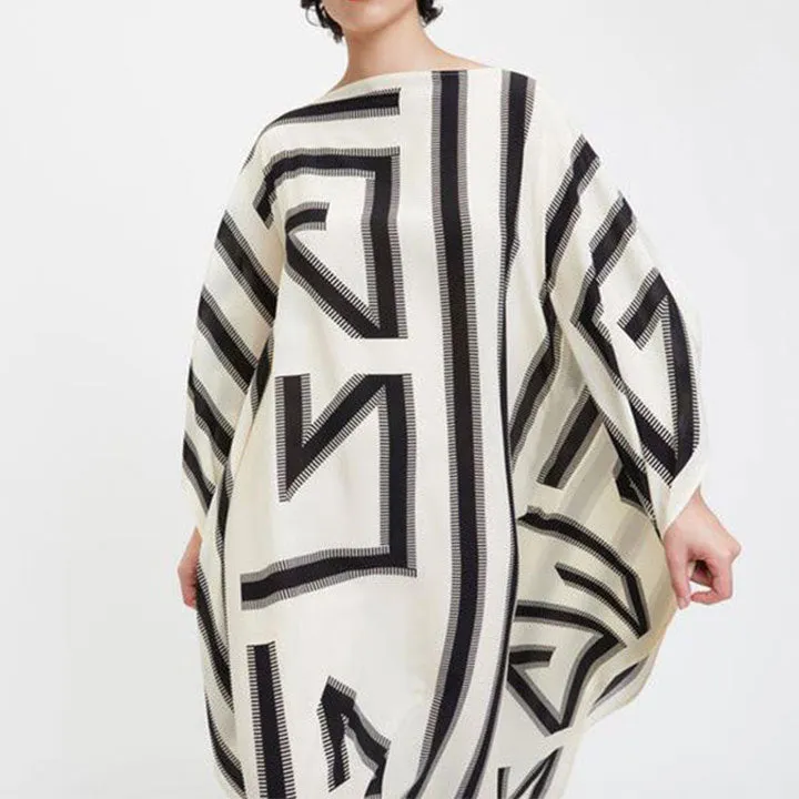 Sleek Safari Black & White Womens Kaftan KAF0041