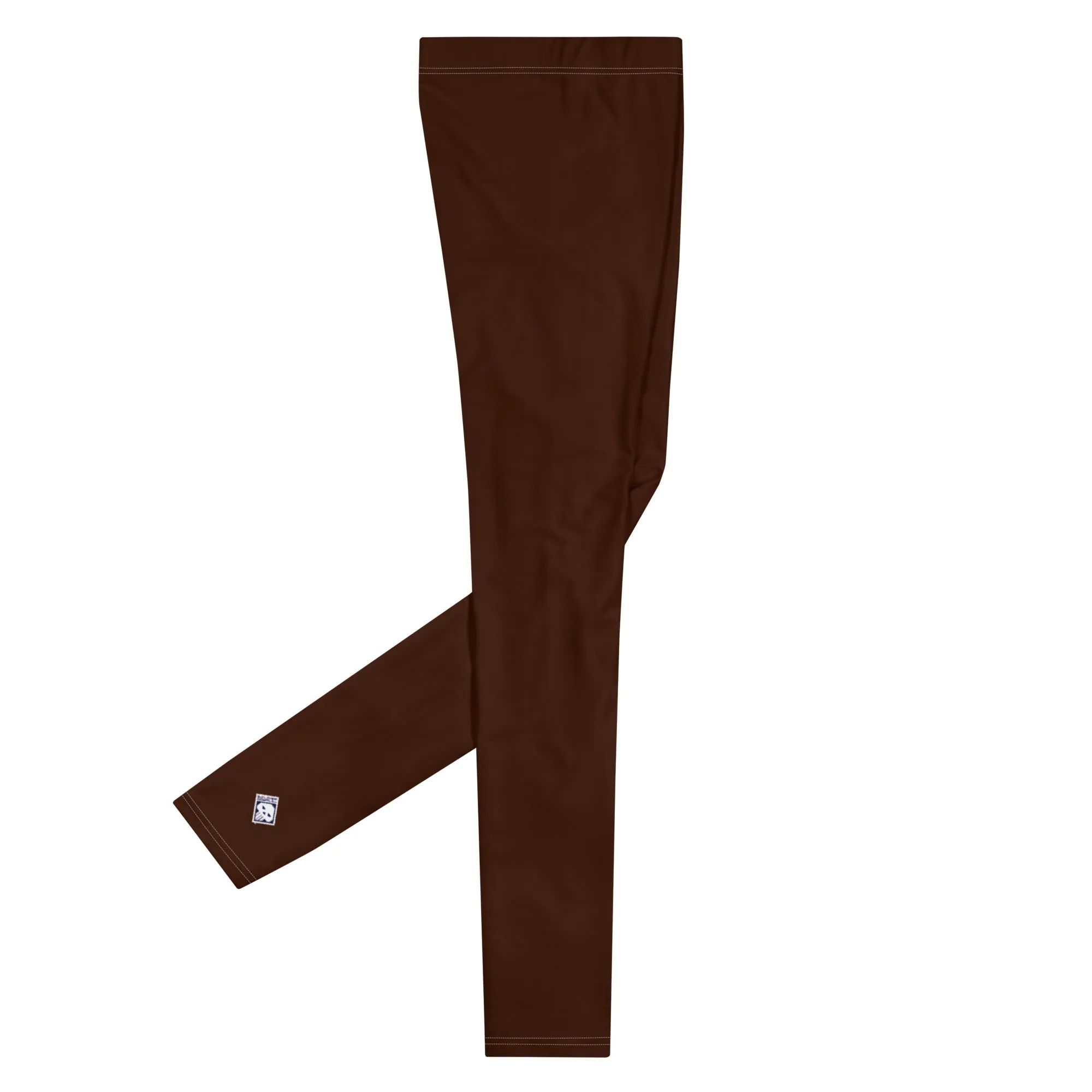 Sleek Silhouette: Men's Solid Color Yoga Pants Leggings - Chocolate