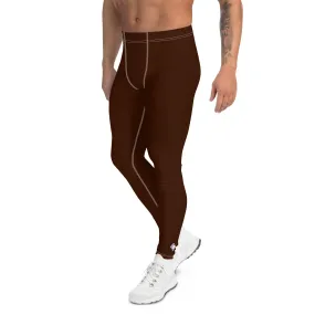 Sleek Silhouette: Men's Solid Color Yoga Pants Leggings - Chocolate