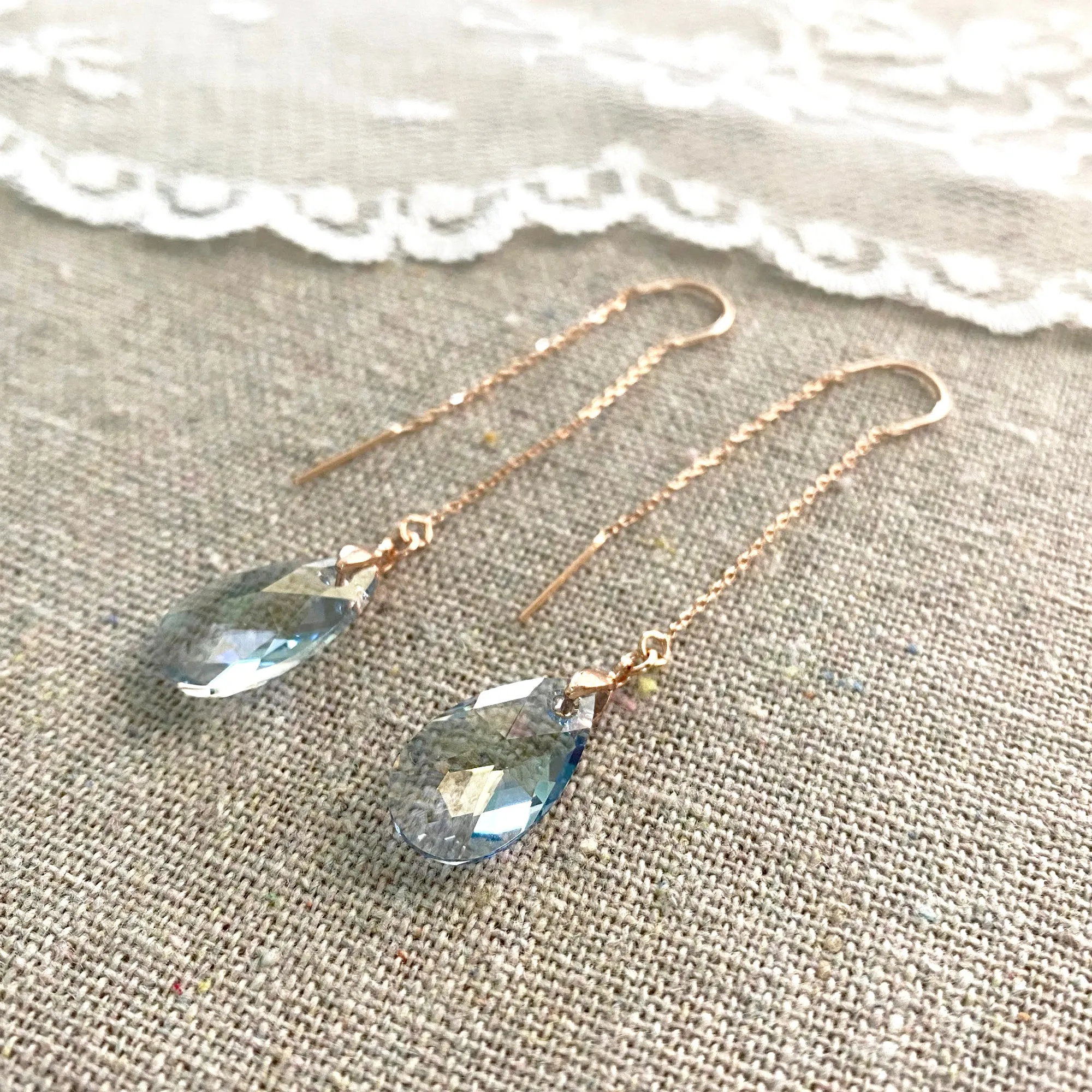 Sleek Teardrop Threader Earrings