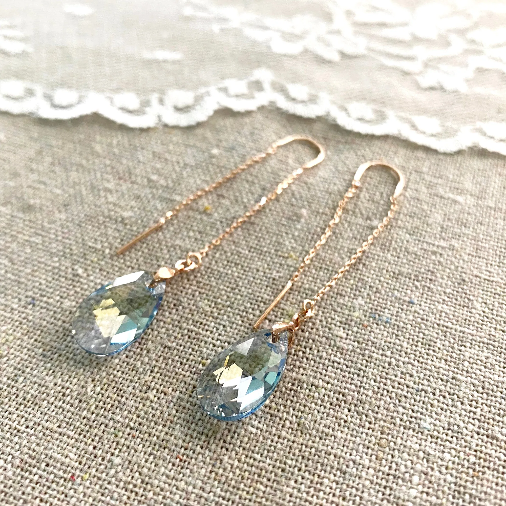 Sleek Teardrop Threader Earrings