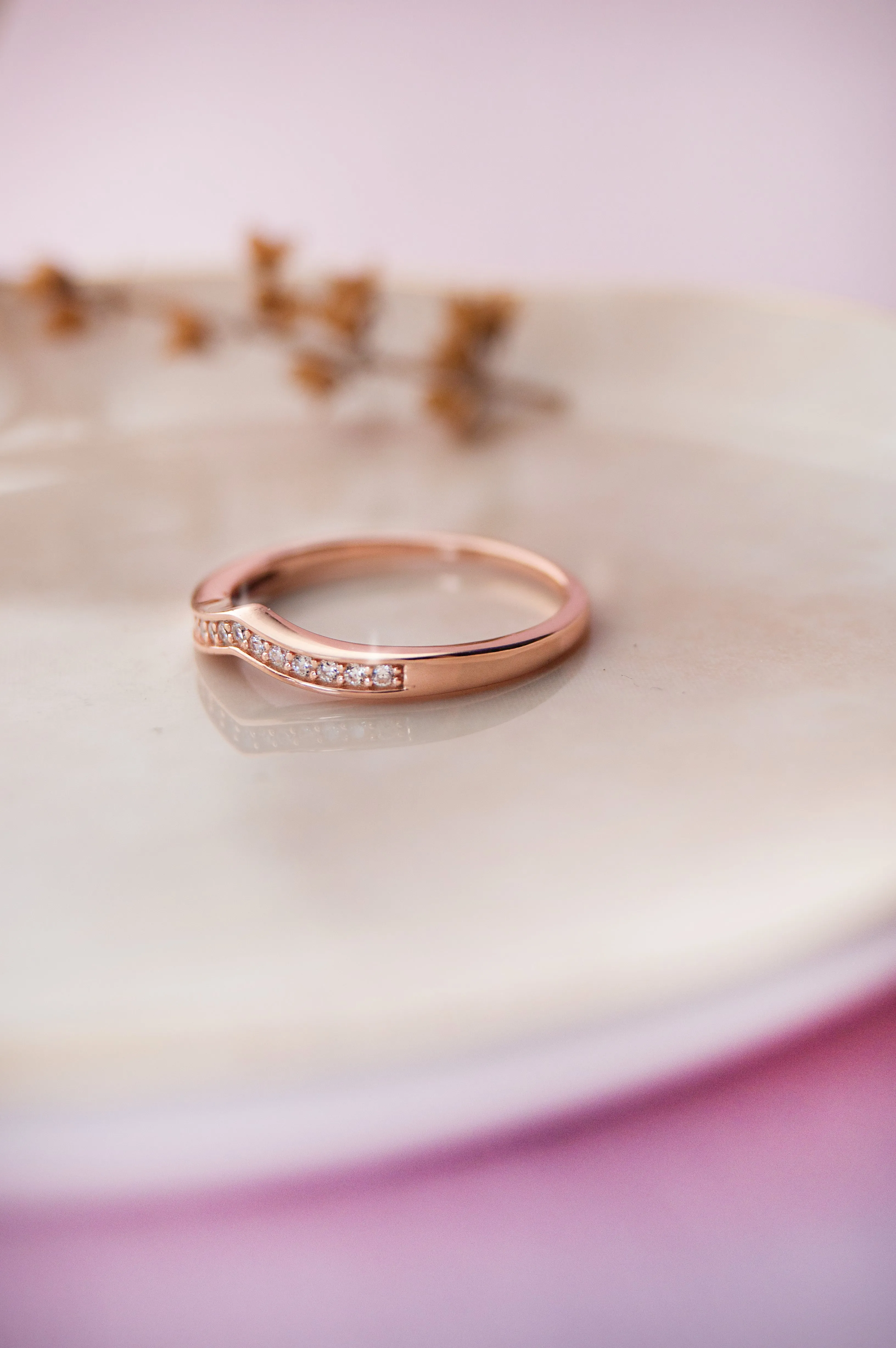 Sleek Victory Rose Gold Plated Sterling Silver Ring