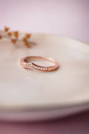 Sleek Victory Rose Gold Plated Sterling Silver Ring