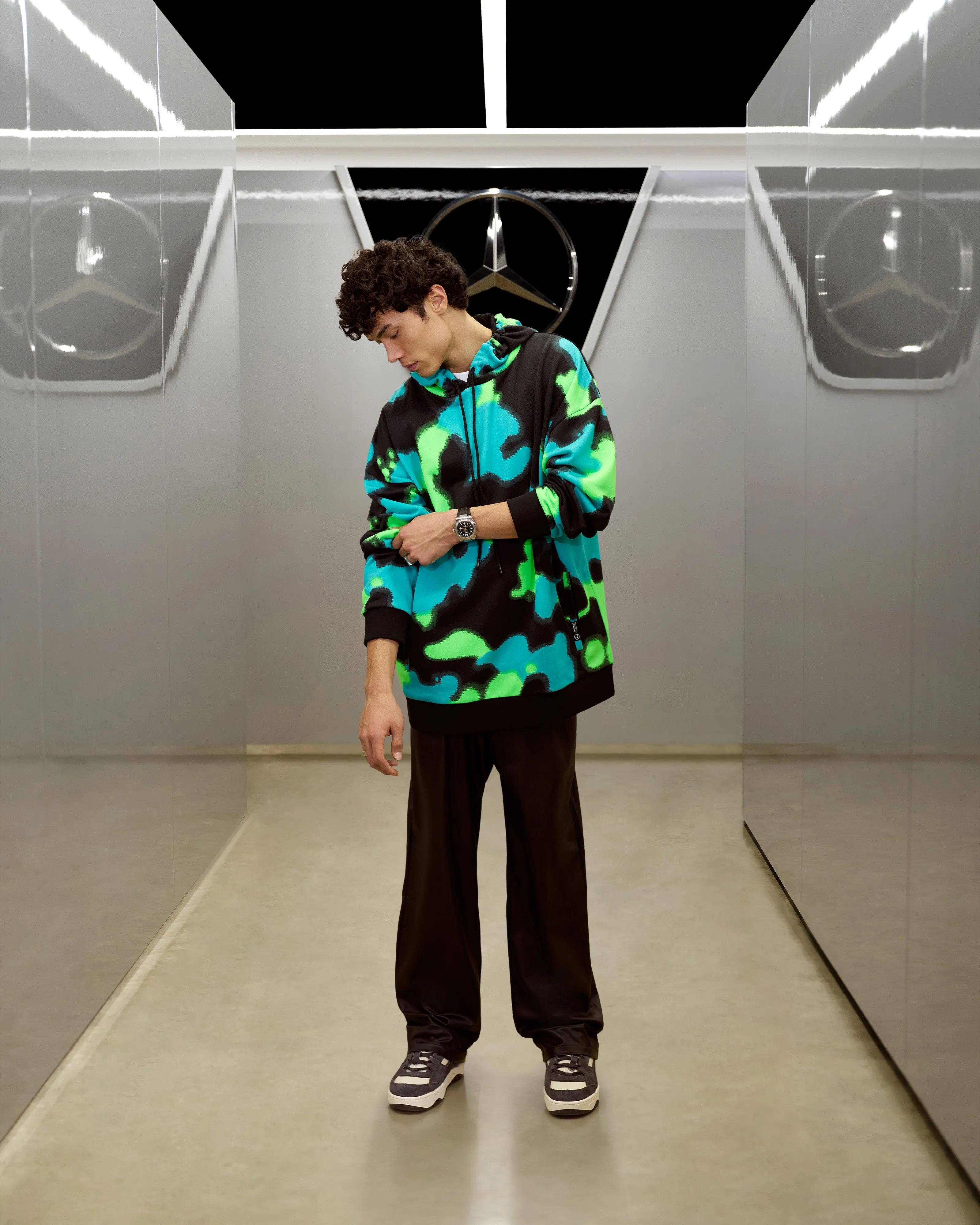 Spray Camo Relaxed Fit Hoody Multicolour