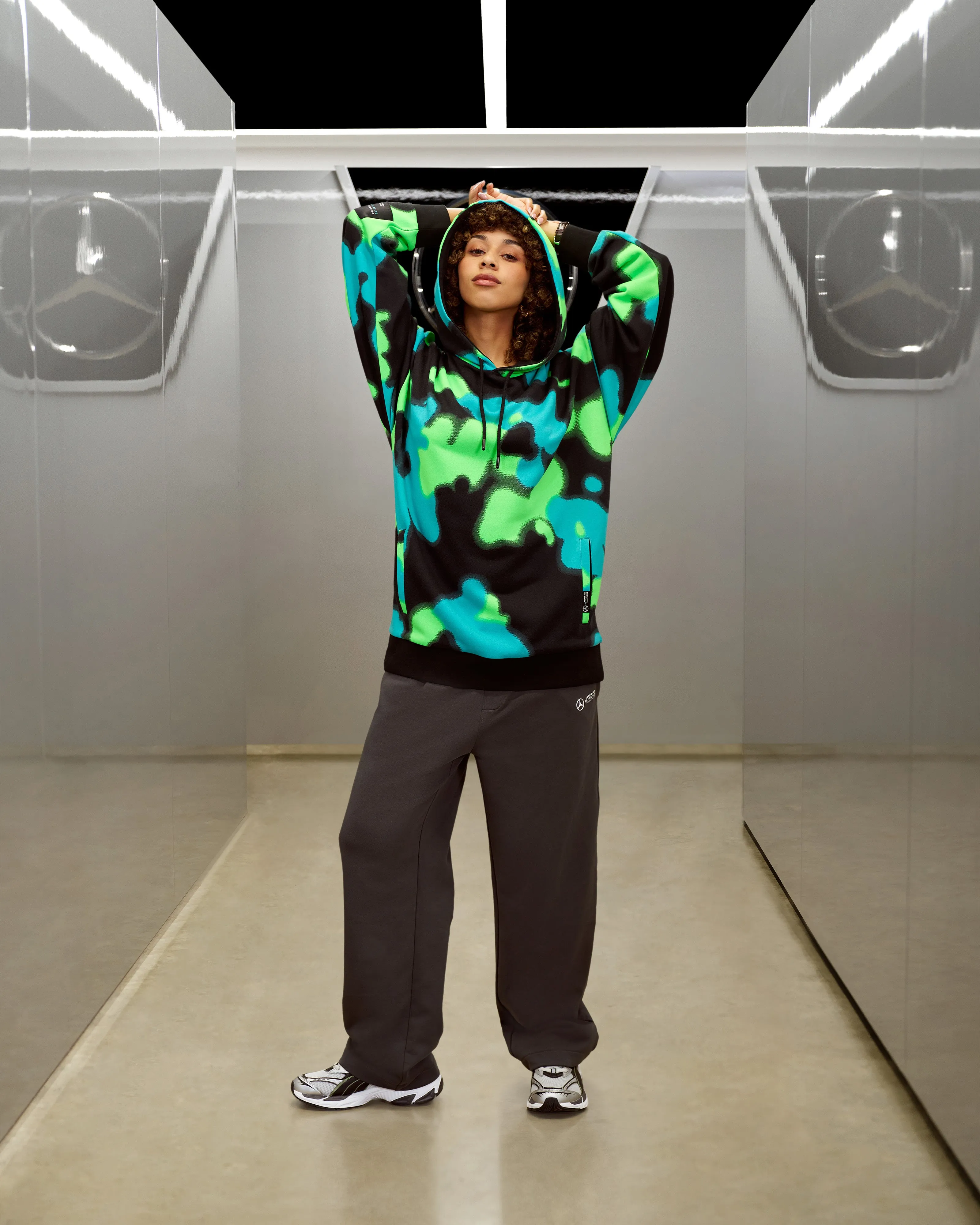 Spray Camo Relaxed Fit Hoody Multicolour