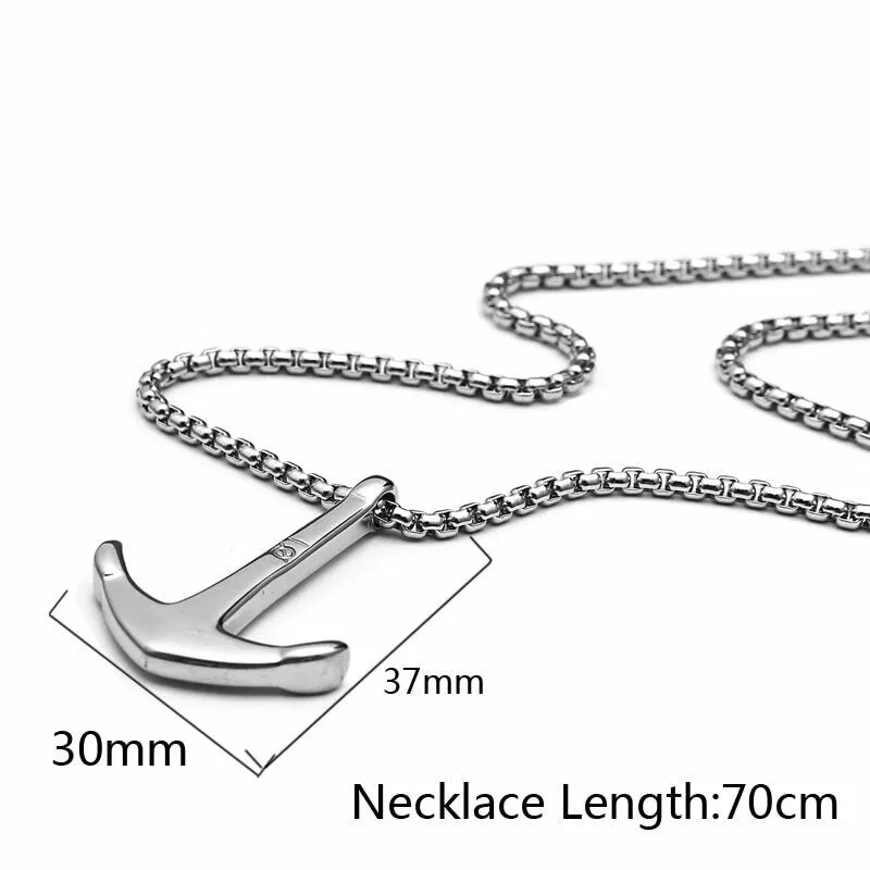 Stainless Steel Sleek Minimalist Anchor Pendant Necklace