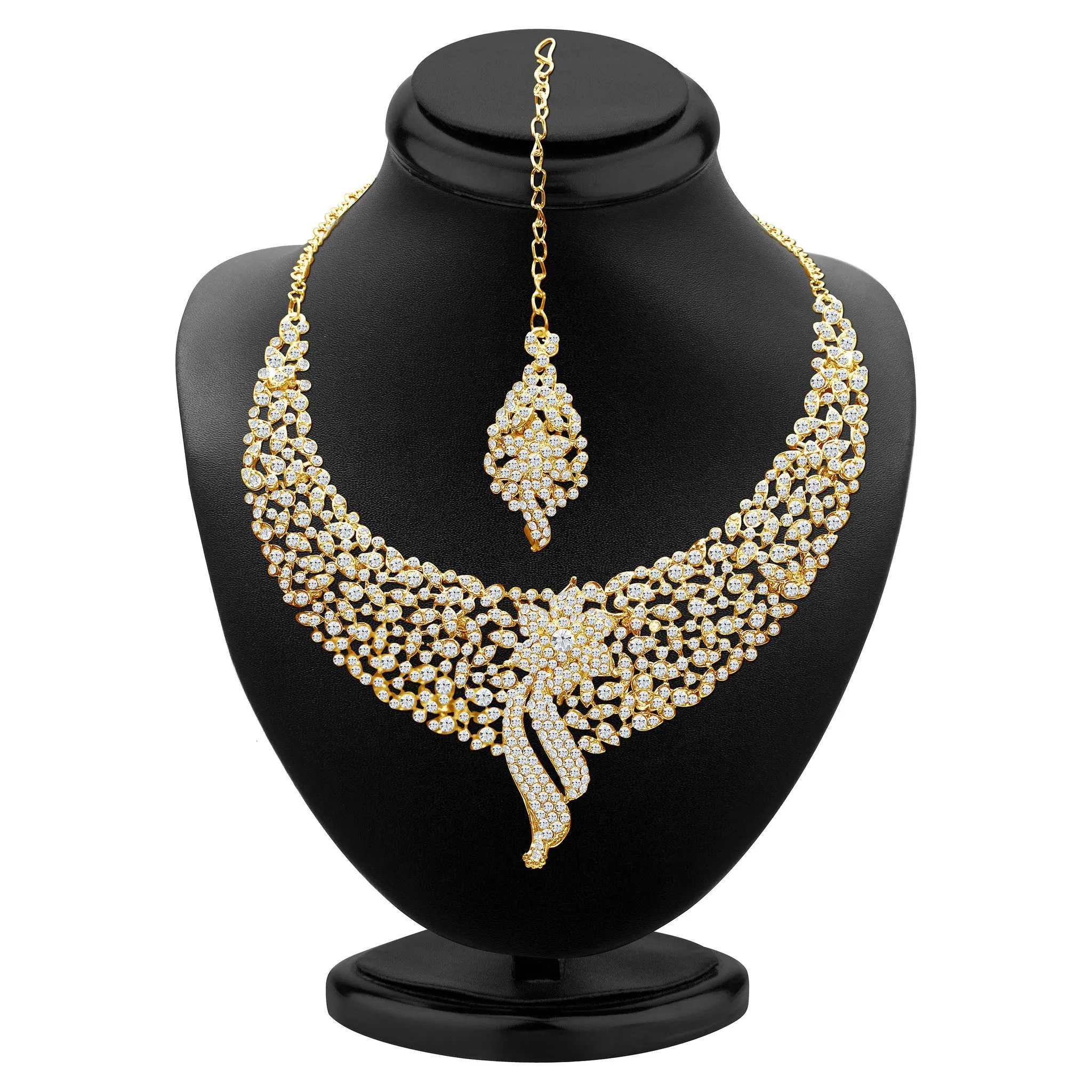 Sukkhi - Kritika Kamra Sleek Gold plated AD Stone Party Wear Necklace Set