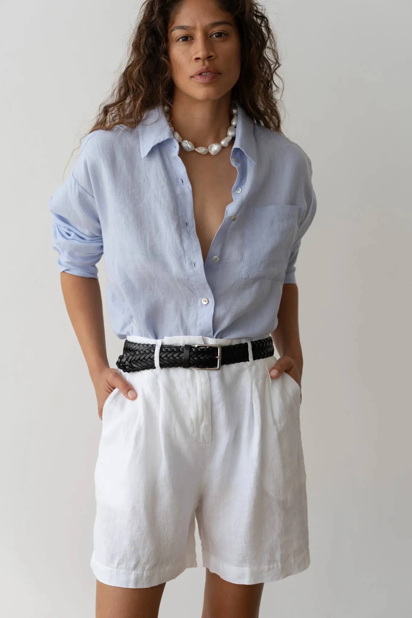 The Linen Relaxed Shirt - Cloud