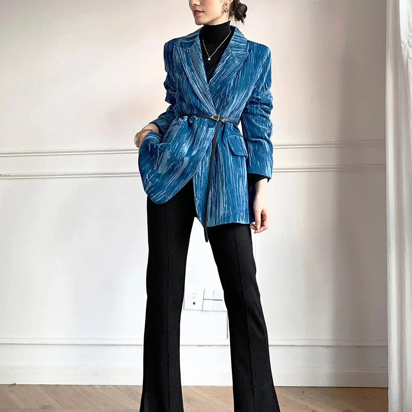 Velvet Two Button Lined Blazer