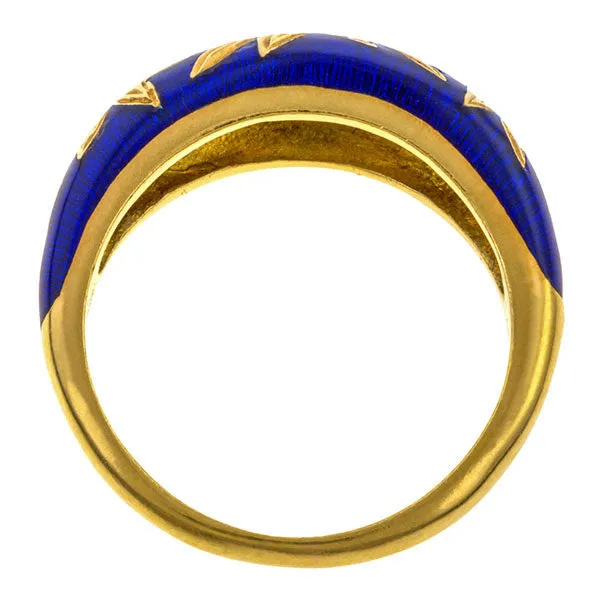 Vintage Blue Enamel Ring