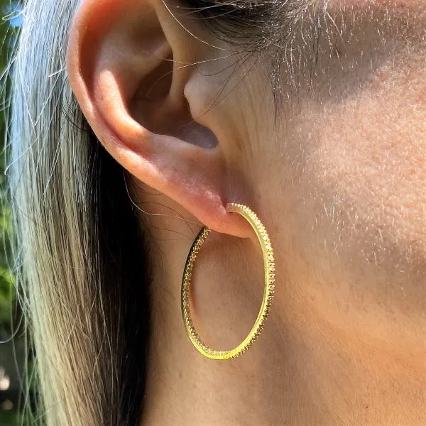 Vintage Diamond Hoop Earrings