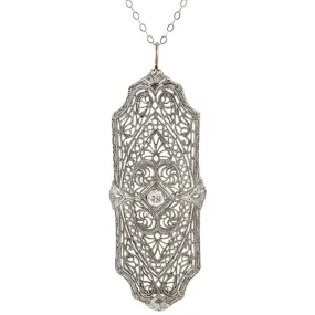 Vintage Filigree Diamond Pendant