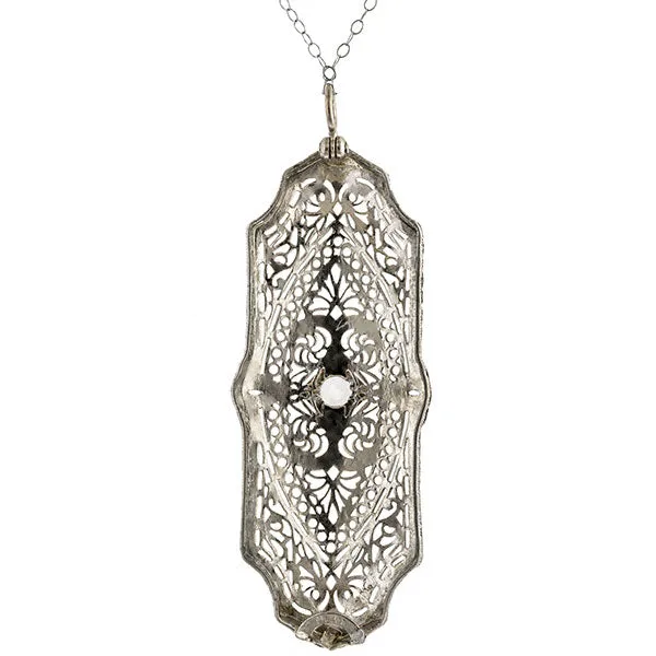 Vintage Filigree Diamond Pendant