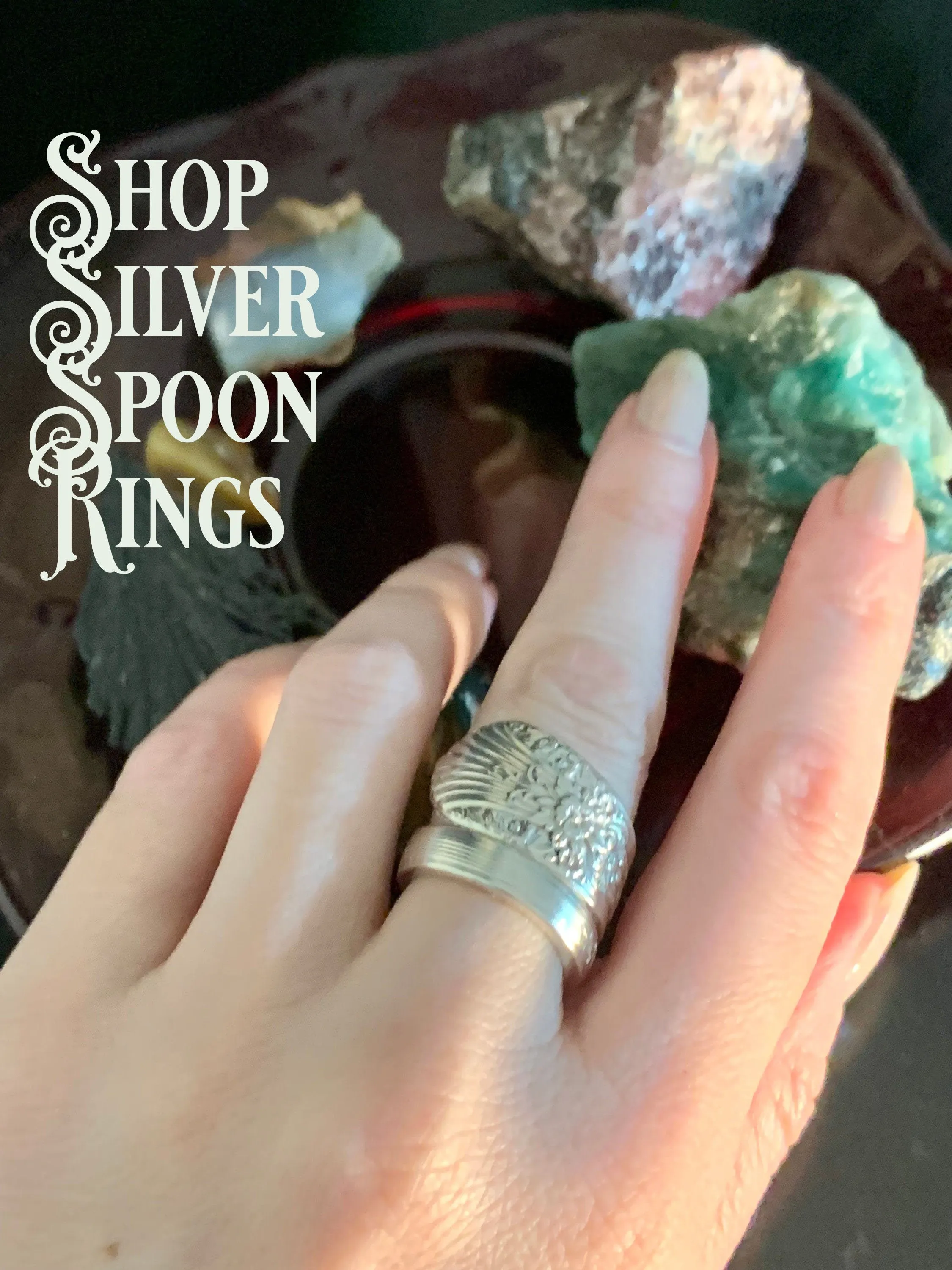 Sure! Heres an optimized product title with modifiers:

Handcrafted Vintage Sterling Silver Spoon Ring - Antique-Inspired Jewelry with Intricate Design