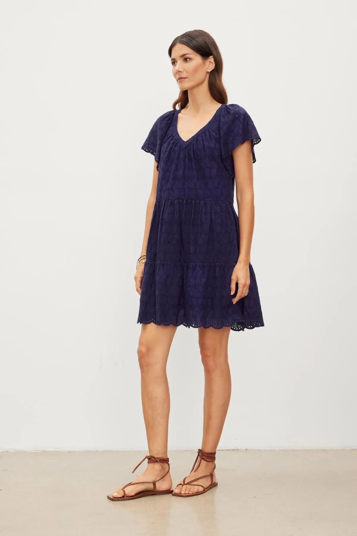 WYNETTE EMBROIDERED DRESS - VELVET