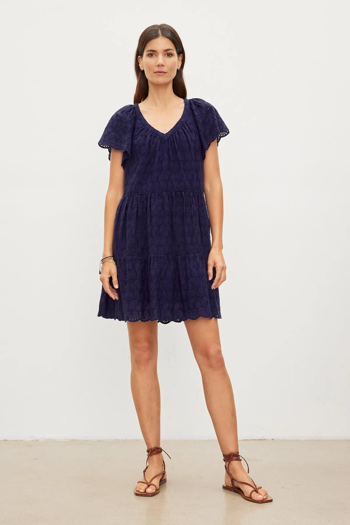 WYNETTE EMBROIDERED DRESS - VELVET